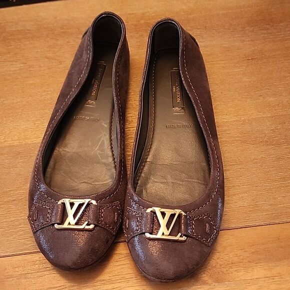 Authentic Louis Vuitton Brown Oxford Ballerina Flats Size 36 - Picture 1 of 9